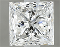 Natural Diamond 1.00 Carats, Princess with  Cut, F Color, SI1 Clarity and Certified by GIA