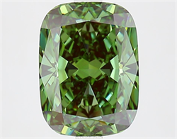 Picture of Lab Grown Diamond 3.53 Carats, CUSHION MODIFIED with  Cut, Fancy Vivid Green Color, VVS2 Clarity and Certified by IGI