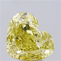 Picture of Lab Grown Diamond 5.14 Carats, Heart with  Cut, Fancy Intense Yellow Color, VS1 Clarity and Certified by IGI