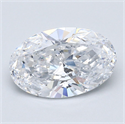 Natural Diamond 2.50 Carats, Oval with  Cut, D Color, SI1 Clarity and Certified by GIA