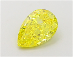 Picture of Lab Grown Diamond 1.50 Carats, Pear with  Cut, Fancy Vivid Yellow Color, VVS2 Clarity and Certified by IGI