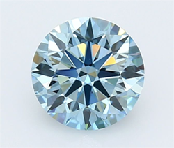 Picture of Lab Grown Diamond 2.03 Carats, Round with Ideal Cut, Fancy Vivid Blue Color, VVS1 Clarity and Certified by IGI