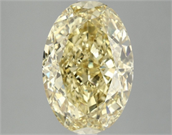 Picture of Lab Grown Diamond 5.03 Carats, Oval with  Cut, Fancy Vivid Yellow Color, VS2 Clarity and Certified by IGI