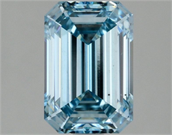 Picture of Lab Grown Diamond 2.17 Carats, Emerald with  Cut, Fancy Intense Blue Color, VS2 Clarity and Certified by IGI