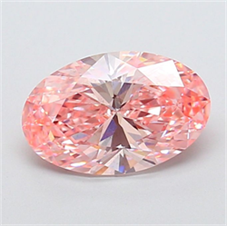 Picture of Lab Grown Diamond 2.51 Carats, Oval with  Cut, Fancy Vivid Pink Color, VS2 Clarity and Certified by IGI