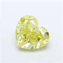 Picture of Lab Grown Diamond 2.59 Carats, Heart with  Cut, Fancy Intense Yellow Color, VVS2 Clarity and Certified by IGI
