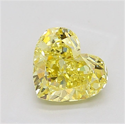 Picture of Lab Grown Diamond 3.00 Carats, Heart with  Cut, Fancy Intense Yellow Color, VS2 Clarity and Certified by IGI