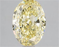 Picture of Lab Grown Diamond 3.00 Carats, Oval with  Cut, Fancy Intense Yellow Color, VS2 Clarity and Certified by IGI