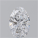 Natural Diamond 0.70 Carats, Oval with  Cut, D Color, VVS1 Clarity and Certified by GIA