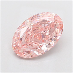 Picture of Lab Grown Diamond 2.79 Carats, Oval with  Cut, Fancy Vivid Pink Color, VS1 Clarity and Certified by IGI