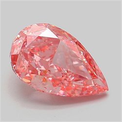 Picture of Lab Grown Diamond 2.03 Carats, Pear with  Cut, Fancy Vivid Pink Color, VVS2 Clarity and Certified by IGI