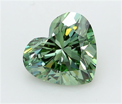 Picture of Lab Grown Diamond 2.03 Carats, Heart with  Cut, Fancy Vivid Green Color, VVS2 Clarity and Certified by IGI