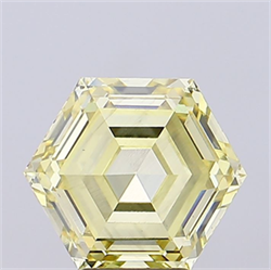 Picture of Lab Grown Diamond 5.10 Carats, HEXAGONAL with  Cut, Fancy Intense Yellow Color, VS1 Clarity and Certified by IGI