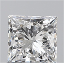 Natural Diamond 0.90 Carats, Princess with  Cut, F Color, SI2 Clarity and Certified by GIA