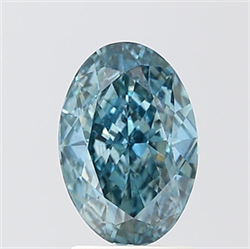 Picture of Lab Grown Diamond 2.10 Carats, Oval with  Cut, Fancy Vivid Blue Color, VS2 Clarity and Certified by IGI