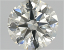 Natural Diamond 0.90 Carats, Round with Excellent Cut, K Color, VVS1 Clarity and Certified by HRD