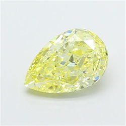 Picture of Lab Grown Diamond 1.51 Carats, Pear with  Cut, Fancy Intense Yellow Color, VVS2 Clarity and Certified by IGI