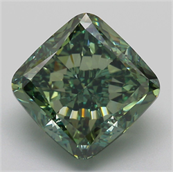Picture of Lab Grown Diamond 7.87 Carats, CUSHION MODIFIED with  Cut, Fancy Vivid Green Color, VS1 Clarity and Certified by IGI