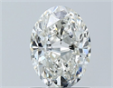 Natural Diamond 0.90 Carats, Oval with  Cut, H Color, SI1 Clarity and Certified by GIA