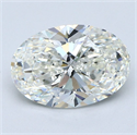 Natural Diamond 2.50 Carats, Oval with  Cut, I Color, SI1 Clarity and Certified by GIA