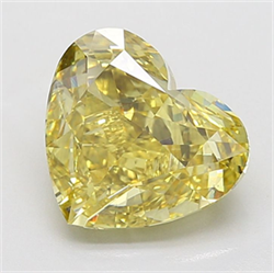 Picture of Lab Grown Diamond 6.08 Carats, Heart with  Cut, Fancy Intense Yellow Color, VS2 Clarity and Certified by IGI