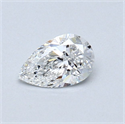 Natural Diamond 0.35 Carats, Pear with  Cut, D Color, SI1 Clarity and Certified by GIA