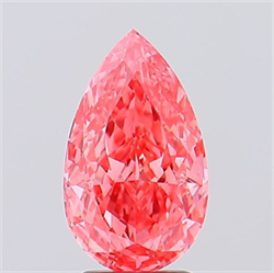 Picture of Lab Grown Diamond 1.93 Carats, Pear with  Cut, Fancy Vivid Pink Color, VS1 Clarity and Certified by IGI
