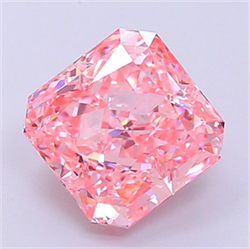 Picture of Lab Grown Diamond 3.35 Carats, SQUARE RADIANT with  Cut, Fancy Vivid Pink Color, VS1 Clarity and Certified by IGI