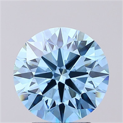 Picture of Lab Grown Diamond 3.02 Carats, Round with Ideal Cut, Fancy Vivid Blue Color, VS1 Clarity and Certified by IGI