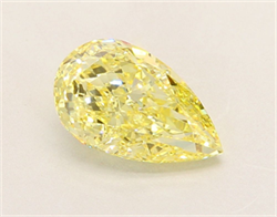 Picture of Lab Grown Diamond 2.40 Carats, Pear with  Cut, Fancy Intense Yellow Color, VVS2 Clarity and Certified by IGI