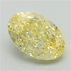 Picture of Lab Grown Diamond 1.37 Carats, Oval with  Cut, Fancy Intense Yellow Color, VVS2 Clarity and Certified by IGI