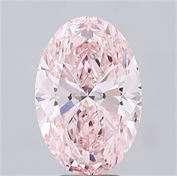 Picture of Lab Grown Diamond 4.03 Carats, Oval with  Cut, Fancy Vivid Pink Color, VVS2 Clarity and Certified by IGI