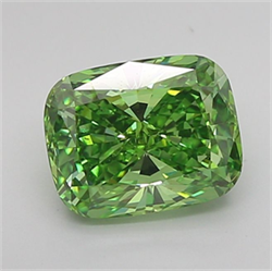 Picture of Lab Grown Diamond 1.71 Carats, CUSHION MODIFIED with  Cut, Fancy Vivid Green Color, VS2 Clarity and Certified by IGI