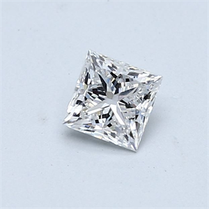 Picture of Natural Diamond 0.46 Carats, Princess with  Cut, E Color, VS2 Clarity and Certified by GIA