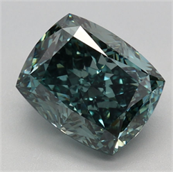 Picture of Lab Grown Diamond 2.58 Carats, CUSHION MODIFIED with  Cut, Fancy Intense Green Color, VVS2 Clarity and Certified by IGI