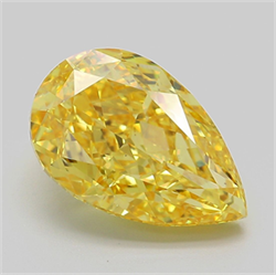 Picture of Lab Grown Diamond 5.38 Carats, Pear with  Cut, Fancy Vivid Yellow Color, VS1 Clarity and Certified by IGI