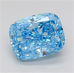 Picture of Lab Grown Diamond 3.57 Carats, CUSHION MODIFIED with  Cut, Fancy Vivid Blue Color, VVS2 Clarity and Certified by IGI
