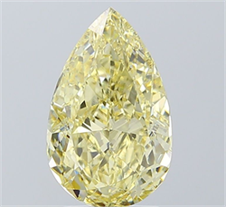 Picture of Lab Grown Diamond 3.00 Carats, Pear with  Cut, Fancy Yellow Color, VS1 Clarity and Certified by IGI