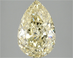 Picture of Lab Grown Diamond 3.08 Carats, Pear with  Cut, Fancy Vivid Yellow Color, VS2 Clarity and Certified by IGI