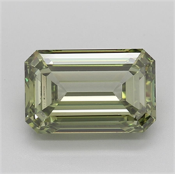 Picture of Lab Grown Diamond 4.51 Carats, Emerald with  Cut, Fancy Vivid Green Color, VVS2 Clarity and Certified by IGI
