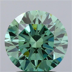 Picture of Lab Grown Diamond 2.14 Carats, Round with Excellent Cut, Fancy Vivid Green Color, VS2 Clarity and Certified by IGI