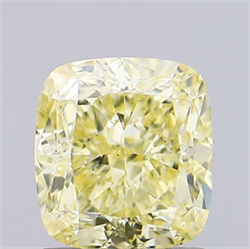 Picture of Lab Grown Diamond 1.29 Carats, CUSHION MODIFIED with  Cut, Fancy Yellow Color, VS1 Clarity and Certified by IGI