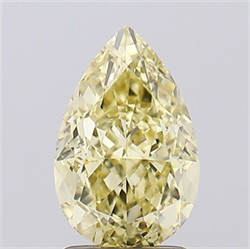 Picture of Lab Grown Diamond 2.08 Carats, Pear with  Cut, Fancy Yellow Color, VS1 Clarity and Certified by IGI