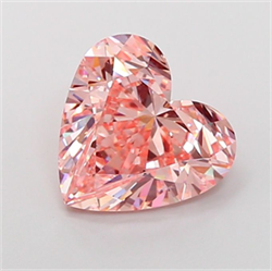 Picture of Lab Grown Diamond 5.07 Carats, Heart with  Cut, Fancy Intense Pink Color, VS2 Clarity and Certified by IGI