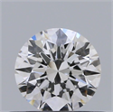 Natural Diamond 0.42 Carats, Round with Excellent Cut, H Color, VVS1 Clarity and Certified by GIA