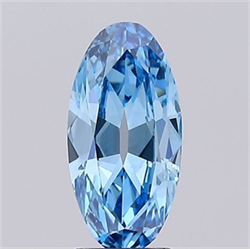 Picture of Lab Grown Diamond 2.02 Carats, Oval with  Cut, Fancy Vivid Blue Color, VS1 Clarity and Certified by IGI