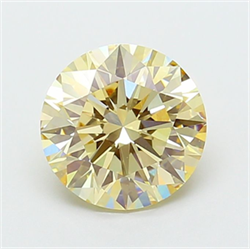 Picture of Lab Grown Diamond 2.58 Carats, Round with Ideal Cut, Fancy Yellow Color, VS1 Clarity and Certified by IGI