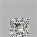 Natural Diamond 0.61 Carats, Princess with  Cut, H Color, VVS1 Clarity and Certified by GIA
