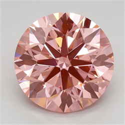 Picture of Lab Grown Diamond 2.51 Carats, Round with Ideal Cut, Fancy Vivid Pink Color, VVS2 Clarity and Certified by IGI
