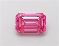 Picture of Lab Grown Diamond 1.52 Carats, Emerald with  Cut, Fancy Vivid Pink Color, VS2 Clarity and Certified by IGI
